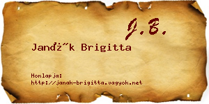 Janák Brigitta névjegykártya